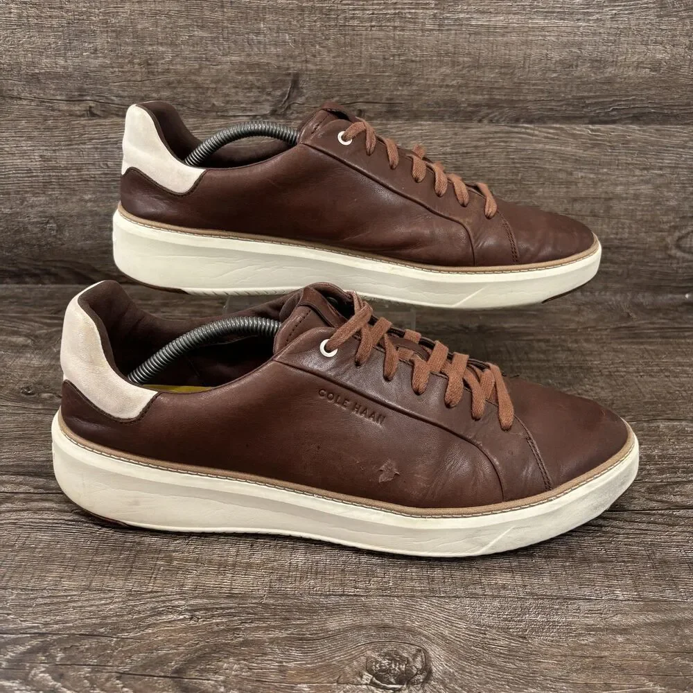 Cole Haan Shoes Men's 12W Brown Leather Low Top Casual Comfort Sneakers C35138